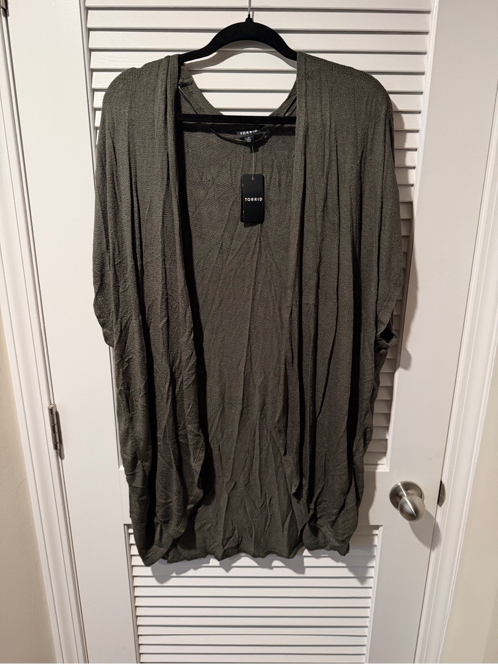 torrid olive open-front draped cardigan sweater